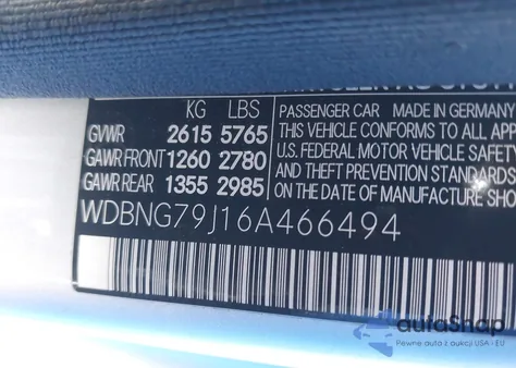 2006 Mercedes-Benz S 65 Amg z USA, uszkodzony, nr VIN WDBNG79J16A466494